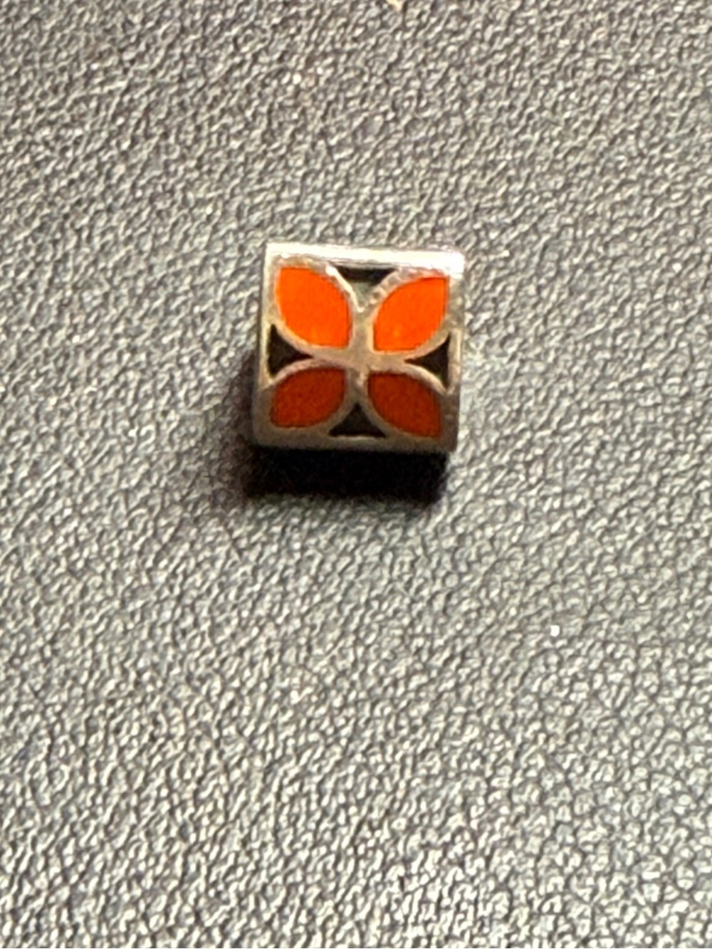 Retired AUTHENTIC PANDORA Sterling 925 Orange Enamel Flower Charm 790437EN04